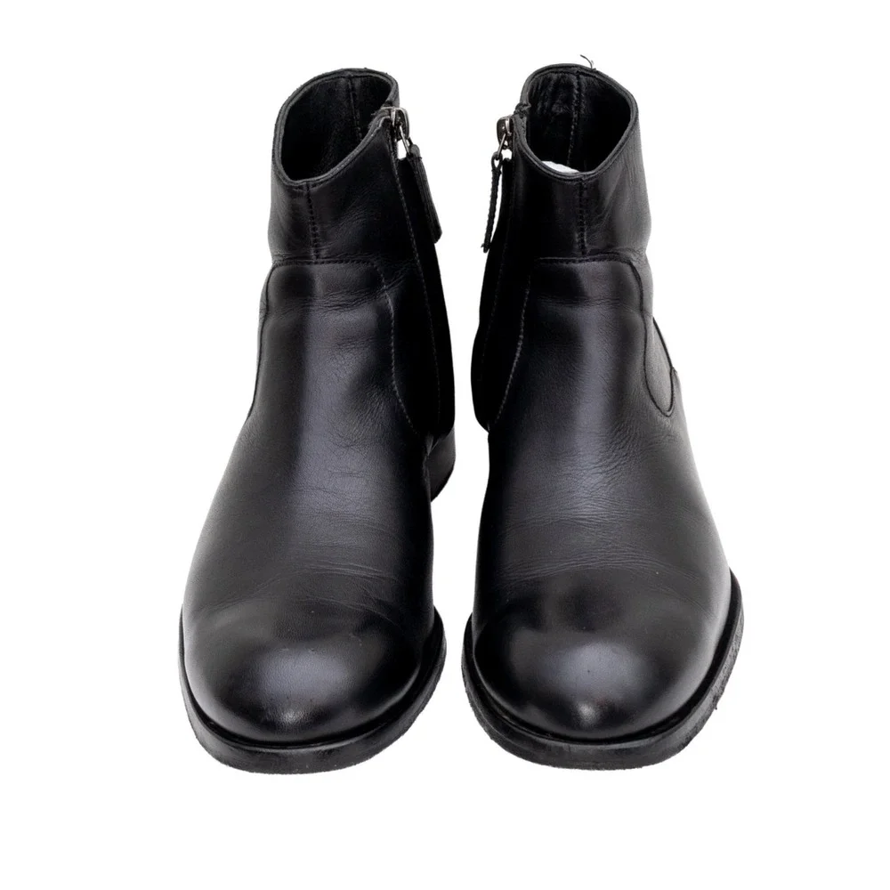MR. HARE Size 8.5 Trane Black Leather Side Zipper Ankle Boots UK 6 US‎ 7 EU 40
